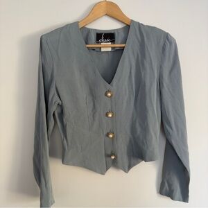 Elisse Vintage crop blazer with shoulder pads Size: 5/6